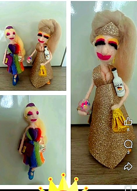 Glamour felt dolls