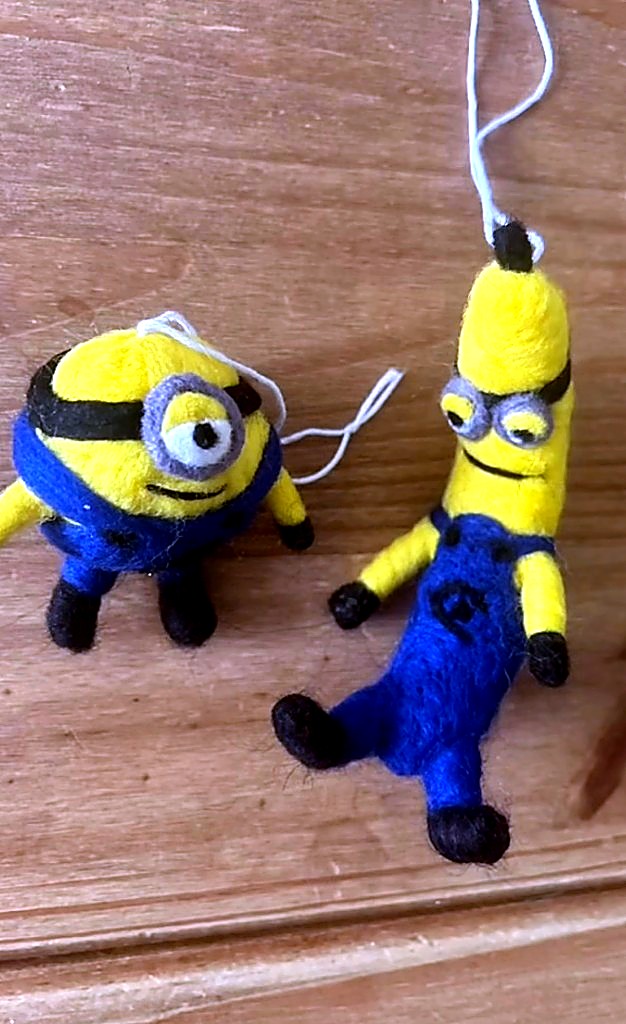 Yellow felt character pair